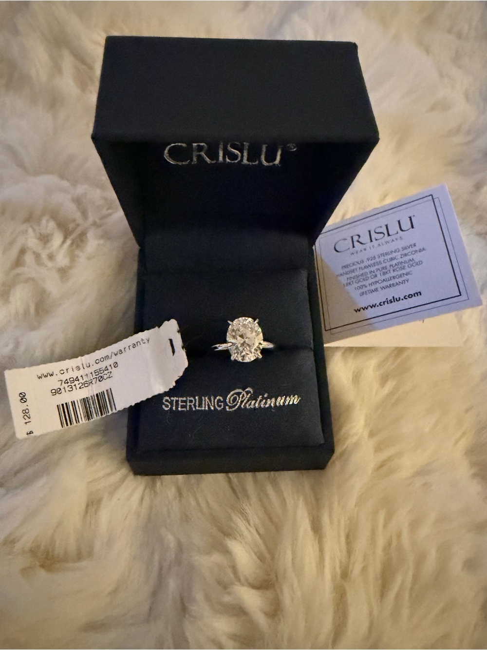 Price firm! sterling silver handset flawless cubic zirconia.Less than 1/2 price
